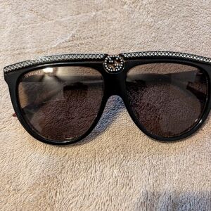 Black Authentic Gucci Sunglasses with Crystal Accents